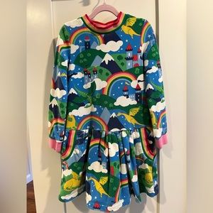 Mini Boden Cosy Printed Sweatshirt Dress 6-7y